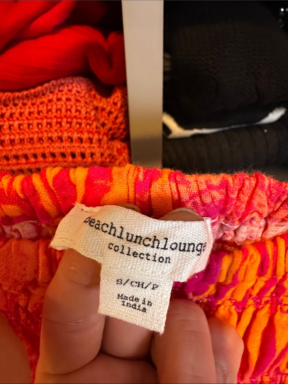 BeachLunchLounge pink/orange leaf print smocked 2 pocket midi dress size S - Picture 2 of 4